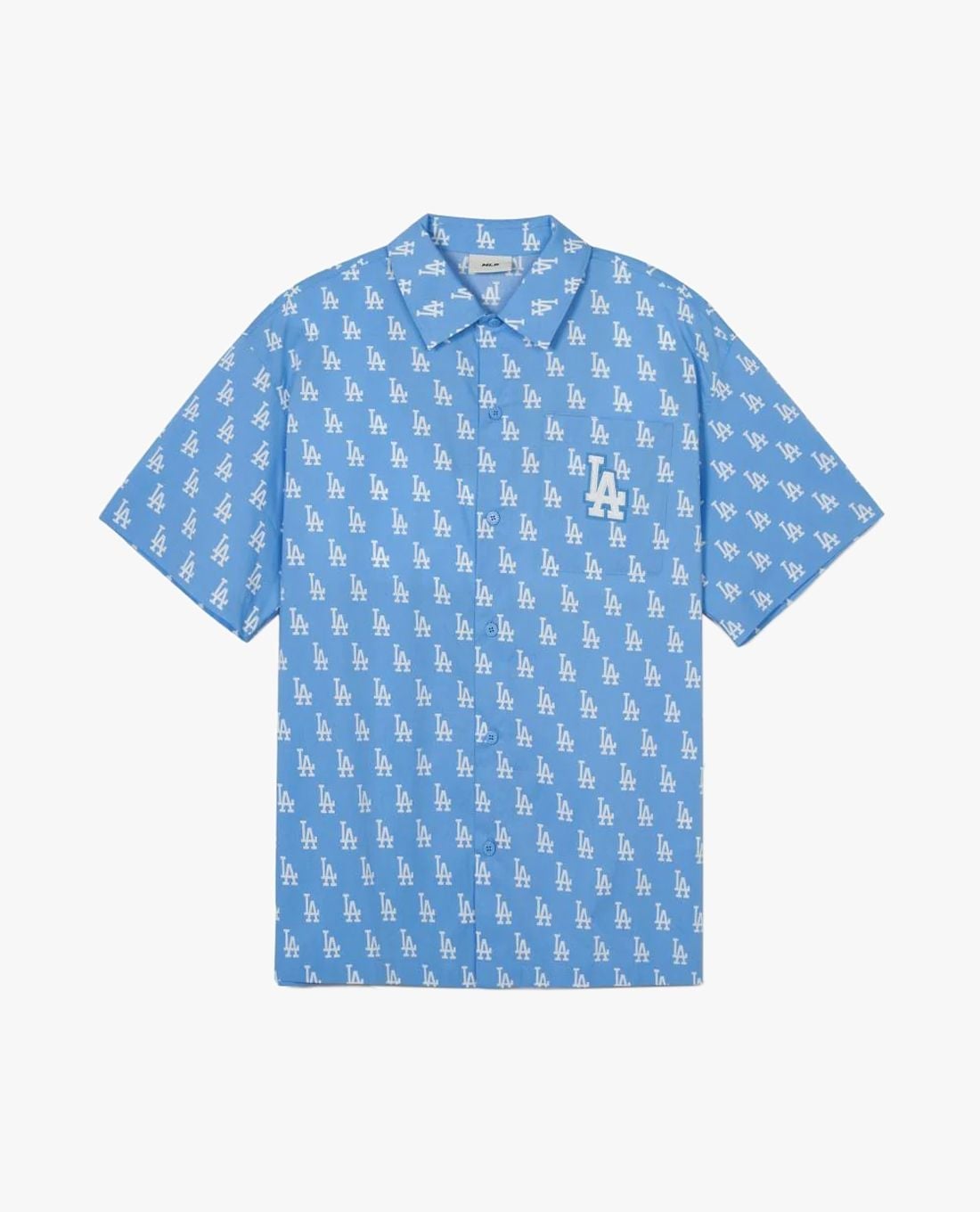 MLB - Unisex Short Sleeve Collared Shirt with Monogram Pattern