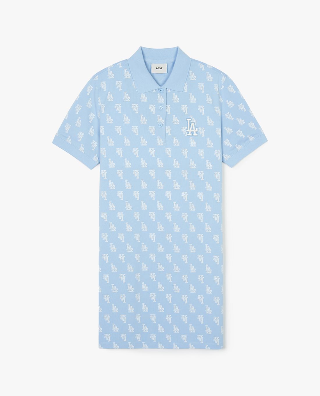 MLB - Women's Mini Polo Dress, Short Sleeves, Mono Monogram Piqué