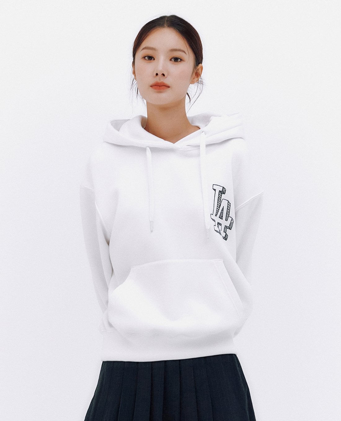 MLB - Unisex Long Sleeve Hoodie With Classic Mega Logo Overfit Brushed