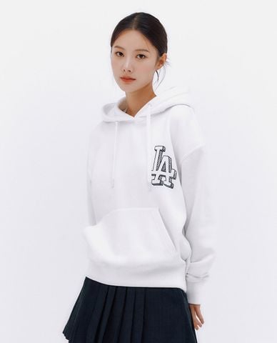  MLB - Unisex Long Sleeve Hoodie With Classic Mega Logo Overfit Brushed 
