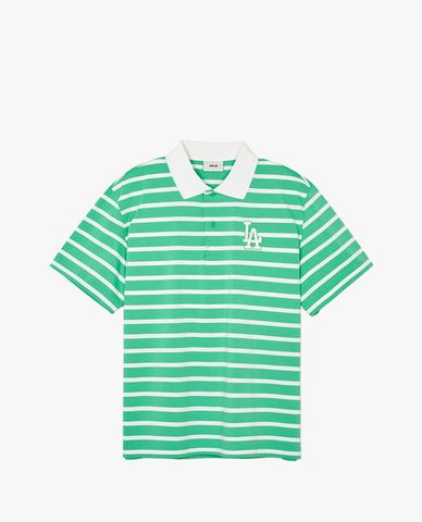 MLB - Unisex Varsity Over New York Yankees Striped Short-Sleeve Polo Shirt 
