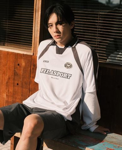  FILA - Unisex Sports X Balletcore Short Sleeve Polo Shirt 
