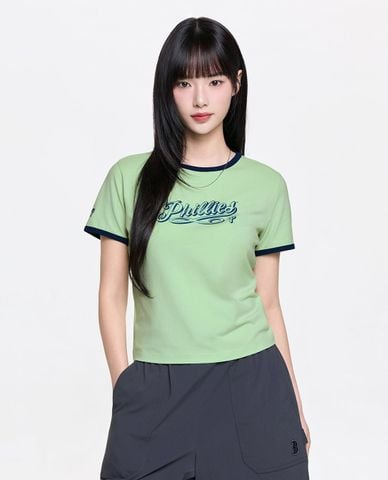  MLB - Women Lettering Crew Neck Croptop 