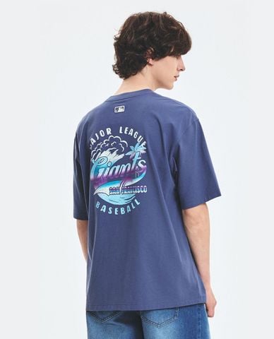  MLB - Unisex Short Sleeve T-shirt Summer Vintage-Washing Graphic 