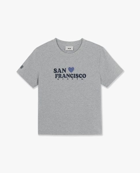  MLB - Women Leopard Heart Lettering T Shirt 