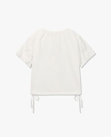  FILA - Women Round Neck Short Sleeve Drawstring Blouse 