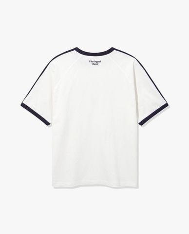  FILA - Unisex Ringer Track Round Neck Short Sleeve T Shirt 