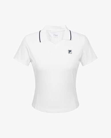  FILA - Women Knit Collar Short Sleeve Polo Shirt 