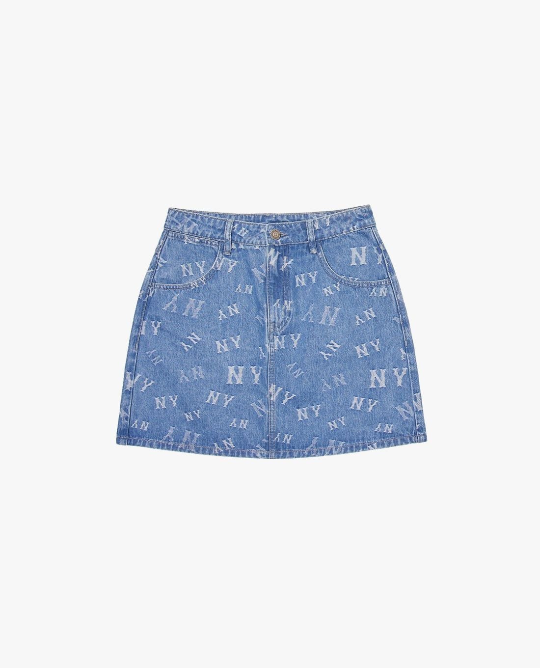 MLB - Women Monogram Mini Denim Skirt