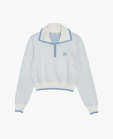  MLB - Women Varsity Logo Long Sleeve Polo Shirt 