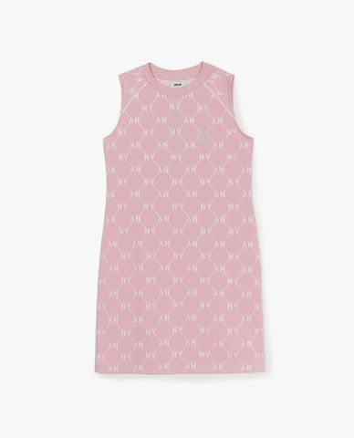  MLB - Women Monogram Round Neck Sleeveless Mini Dress 