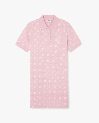  MLB - Women Mini Short Sleeve Monogram Polo Dress 