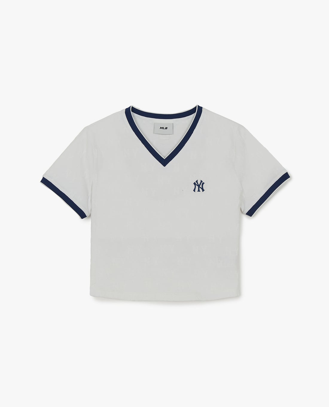 MLB - Women Vintage Logo Trim V Neck Croptop
