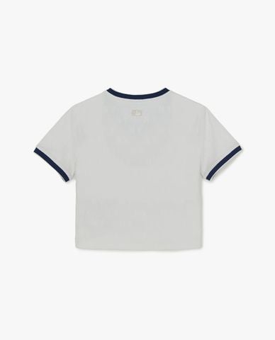  MLB - Women Vintage Logo Trim V Neck Croptop 