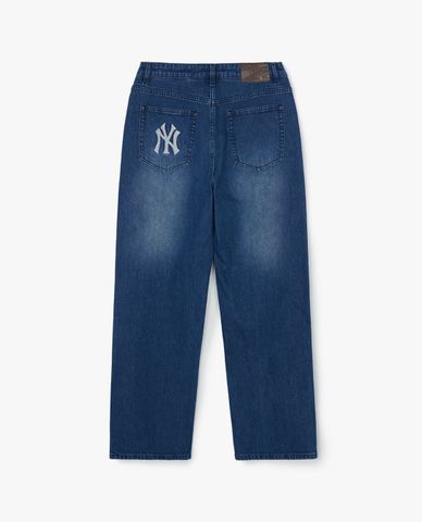  MLB - Men Embroidered Logo Wide Leg Jeans 