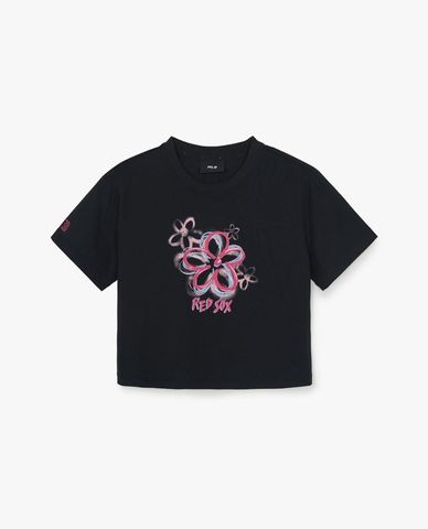  MLB - Women Flower Graphic Crewneck Short Sleeve Croptop 