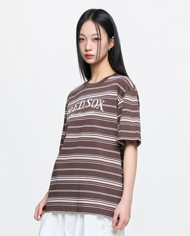  MLB - Unisex Sporty Striped T Shirt 
