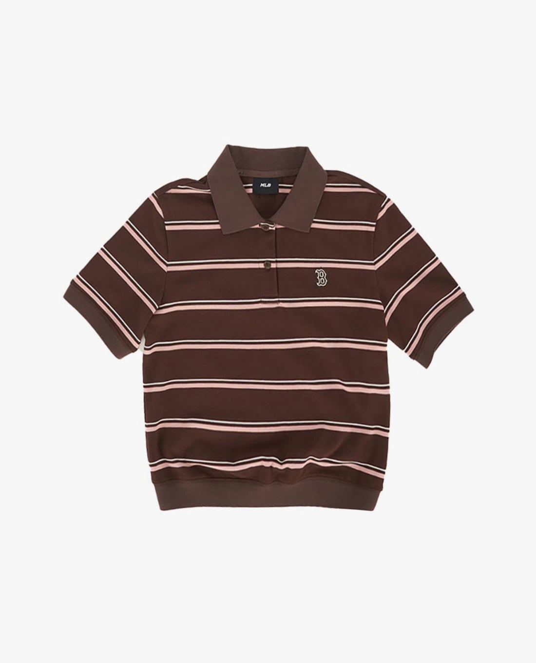 MLB - Women Varsity Striped Short Sleeve Polo Shirt