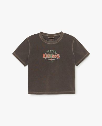  MLB - Women's Varsity Washing Vintage Short-Sleeve Crewneck Croptop 