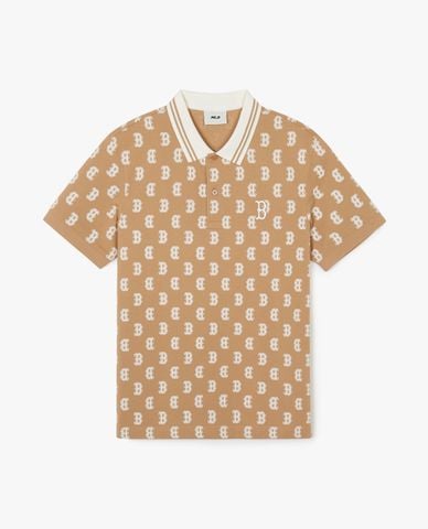  MLB - Unisex Short-Sleeve Polo Classic Monogram Plate Pattern Kara 