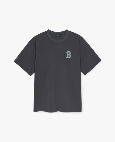  MLB - Unisex Basic Letter Mega Round-Neck Short-Sleeve T-Shirt 