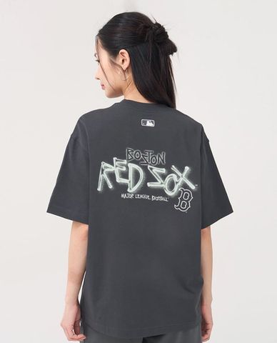  MLB - Unisex Basic Street Logo Round Neck Short Sleeve T-Shirt 