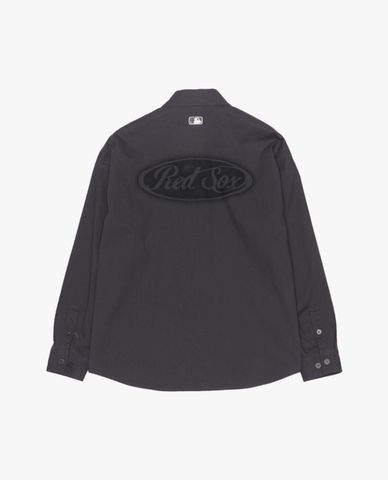  MLB - Unisex Lapel Long Sleeve Shirt Jacket With Logo 