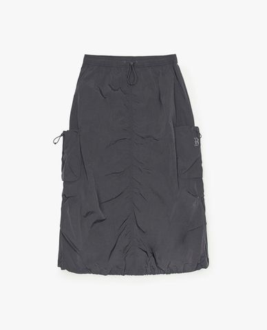  MLB - Women's Gorpcore Glossy Nylon Midi A-Line Skirt 