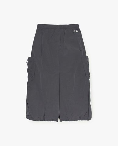  MLB - Women's Gorpcore Glossy Nylon Midi A-Line Skirt 
