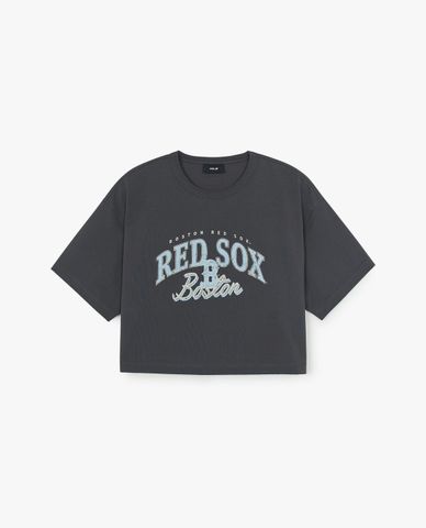  MLB - Female Varsity Croptop Round Neck Short Sleeve 