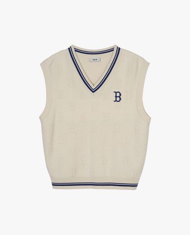  MLB - Unisex V Neck Monogram Puffer Vest 