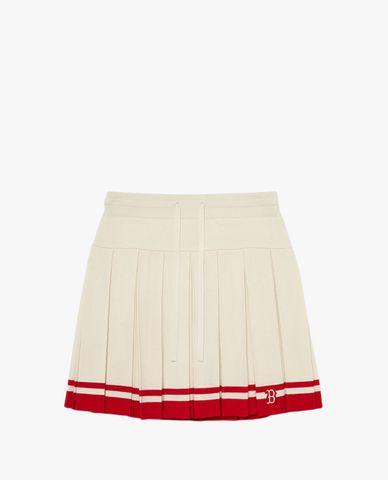  MLB - Classic Sports Striped Knit Pleated Mini Skirt 