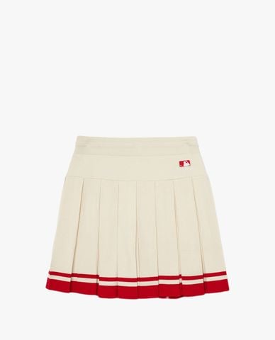  MLB - Classic Sports Striped Knit Pleated Mini Skirt 