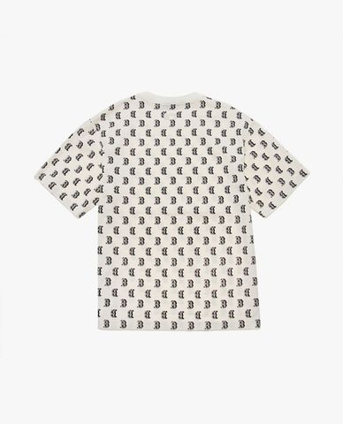  MLB - Unisex Monogram Print Crewneck Short Sleeve T Shirt 
