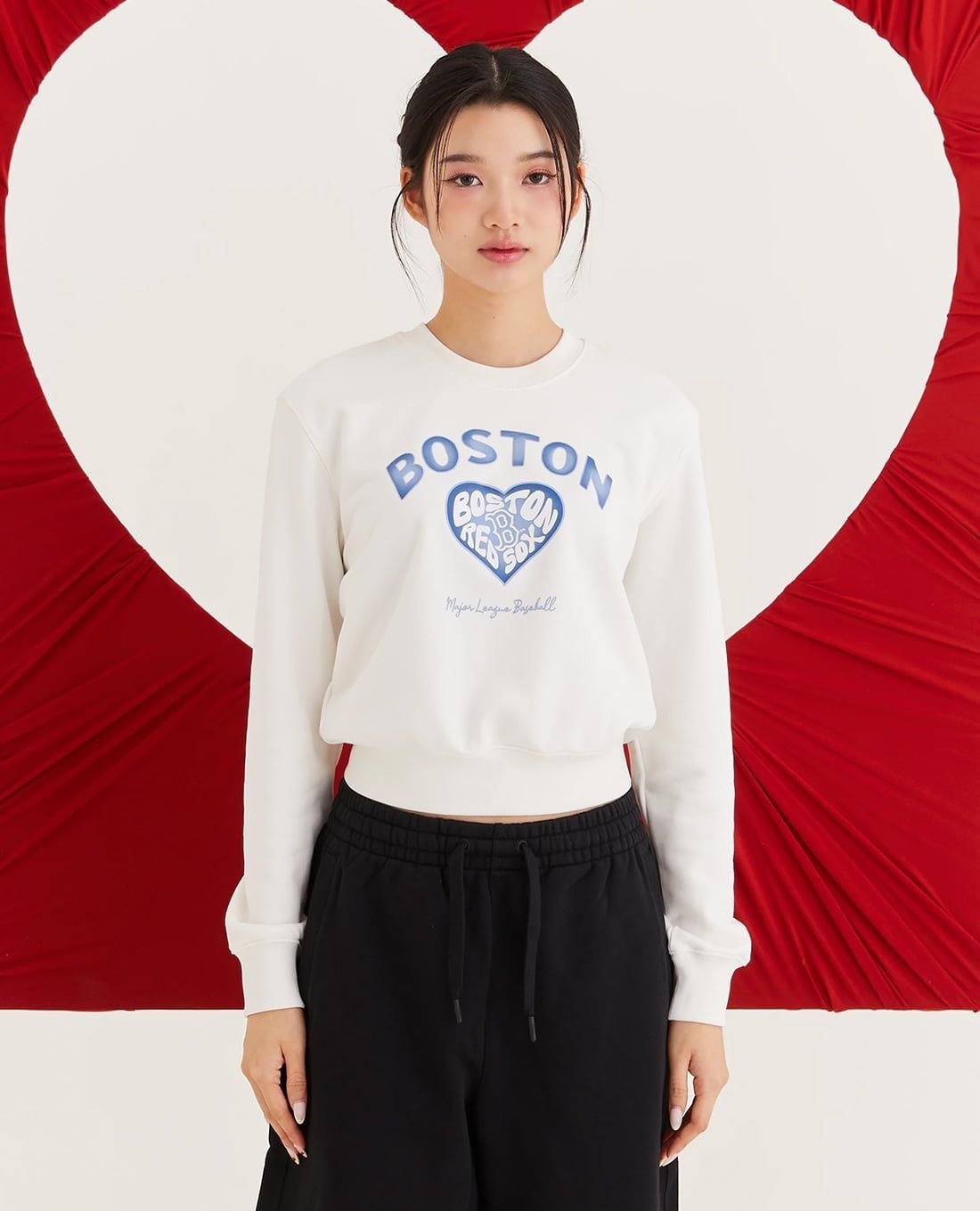 MLB – Women's Crew Neck Long-Sleeve Sweatshirt Heart