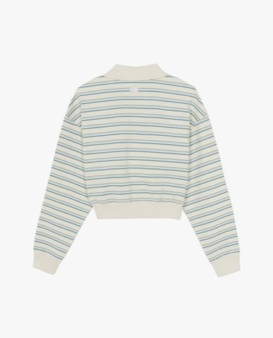 MLB - Women Varsity Striped Long Sleeve Polo Shirt 