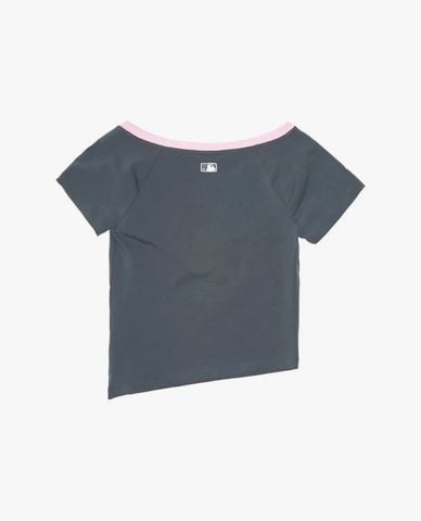  MLB - Women V Neck Printed Off Shoulder Top 