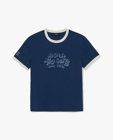  MLB - Unisex Letter Graphic Round Neck T Shirt 