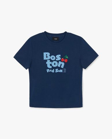  MLB - Women Letter Cherry Crewneck Croptop 