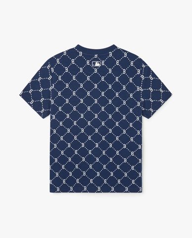  MLB - Unisex Round Neck Short Sleeve T Shirt Diamond Monogram Jacquard 