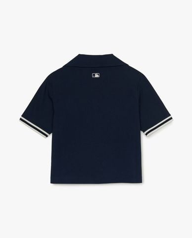  MLB - Women's Varsity Short-Sleeve Crop Polo Shirt 