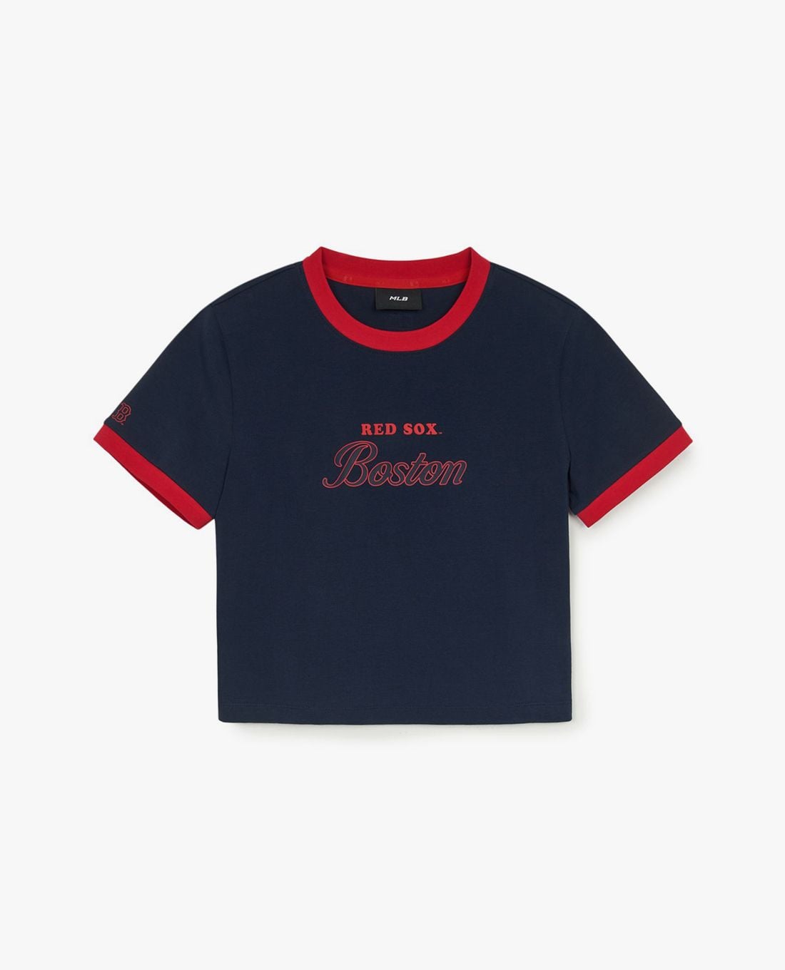 MLB - Women's Short Sleeve Crew Neck Varsity Ringer Croptop