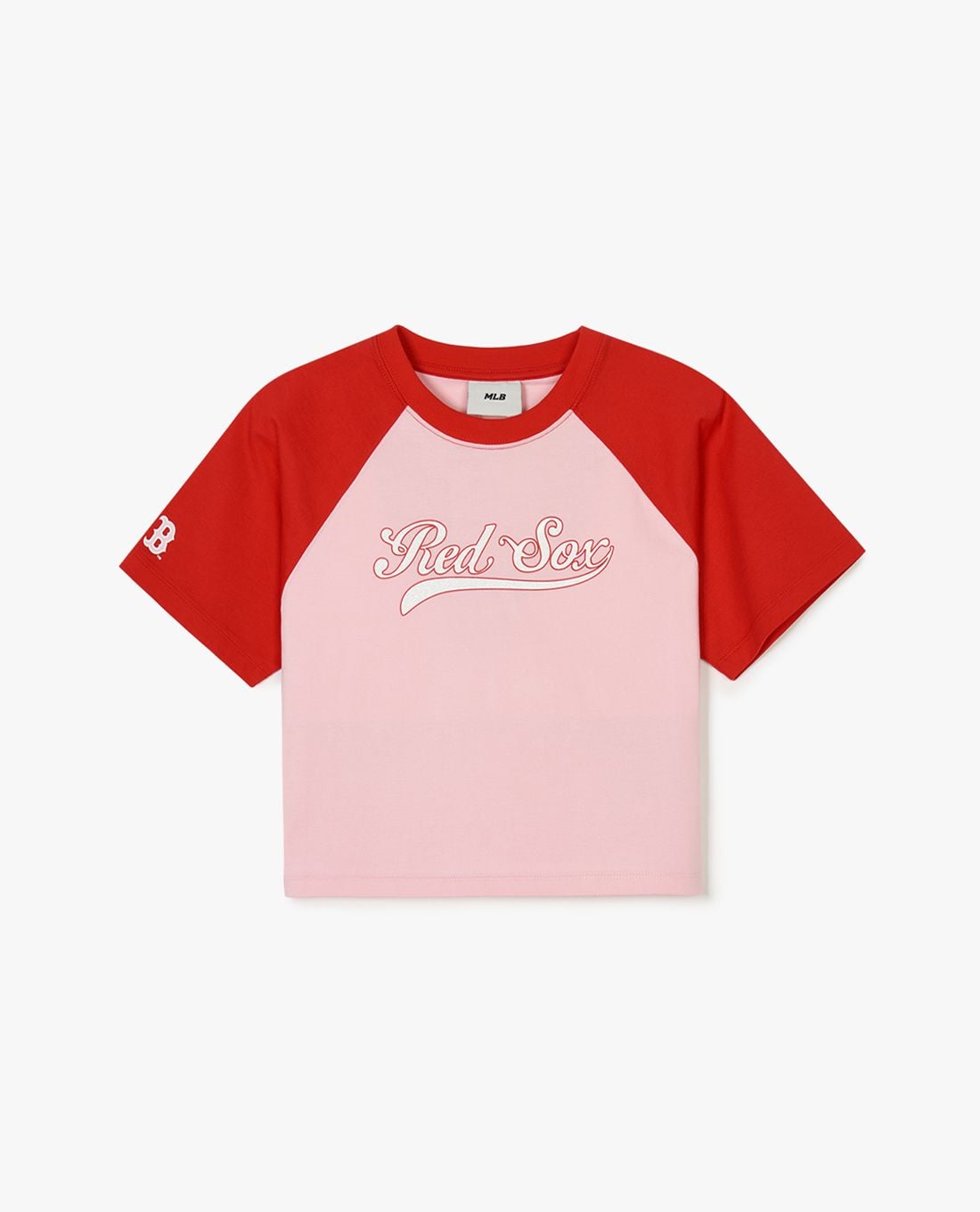 MLB - Women's Varsity Raglan Short-Sleeve Crewneck Croptop