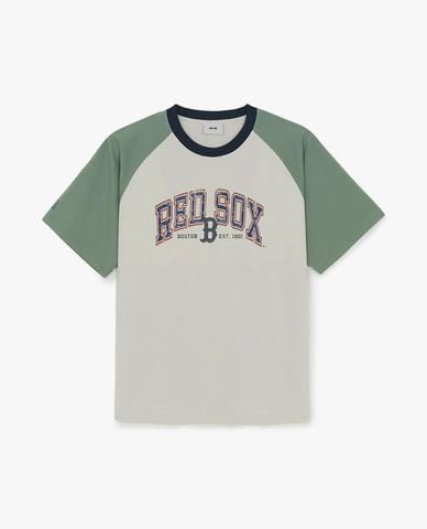  MLB - Unisex Vintage Color Block Round Neck T Shirt 