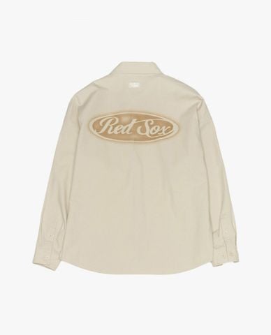  MLB - Unisex Lapel Long Sleeve Shirt Jacket With Logo 