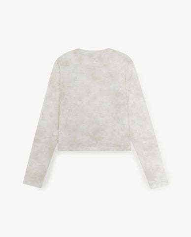  MLB - Women's Monogram Tie Dye Round Neck Long Sleeve Croptop 