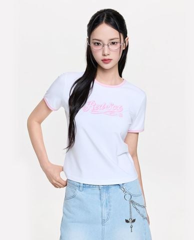 MLB - Women Lettering Crew Neck Croptop 