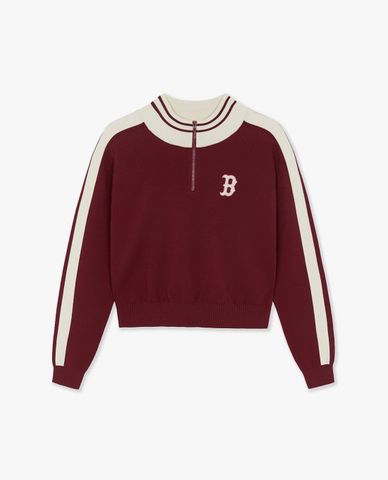  MLB - Women's High Collar Long Sleeve Varsity Sweatshirt 
