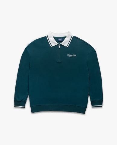  FILA - Unisex Origin Long Sleeve Polo Collar Sweatshirt 