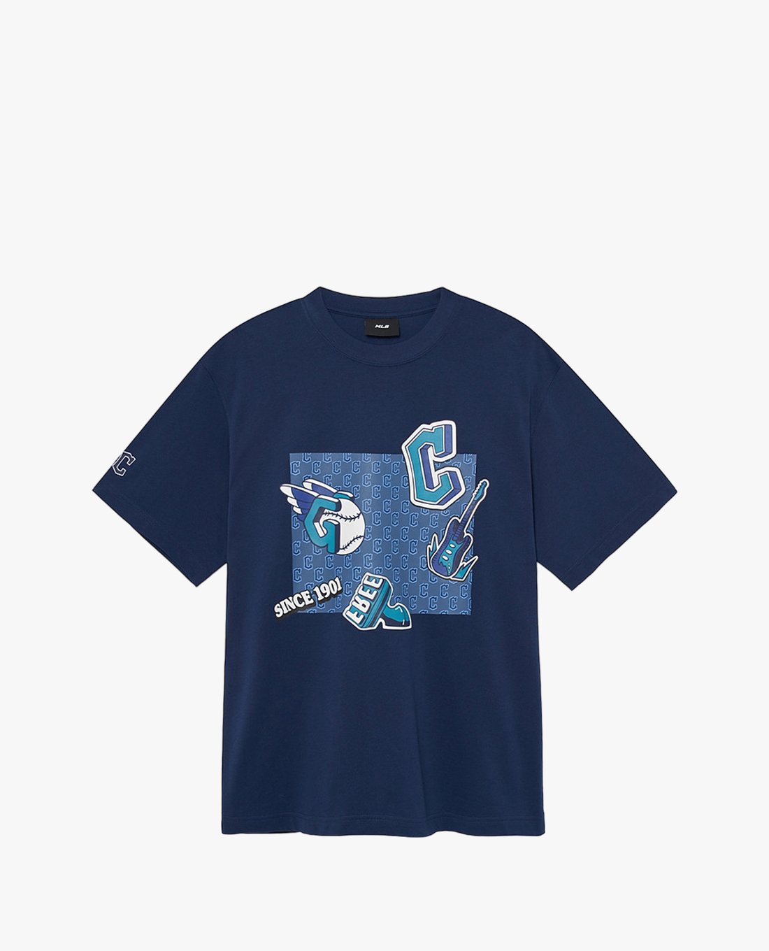 MLB - Unisex Round Neck Short Sleeve T Shirt With Cute Print